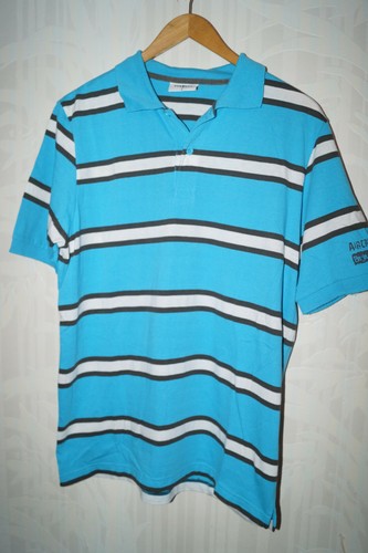 Hellblau gestreiftes polo l - gestreiftes,